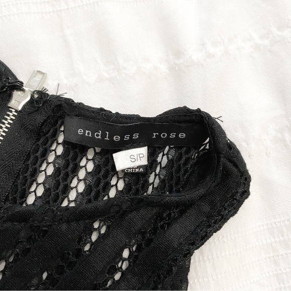 ENDLESS ROSE BLACK LACE CREAM LINING SHEATH MIDI BODYCON COCKTAIL DRESS - S - Picture 7 of 10